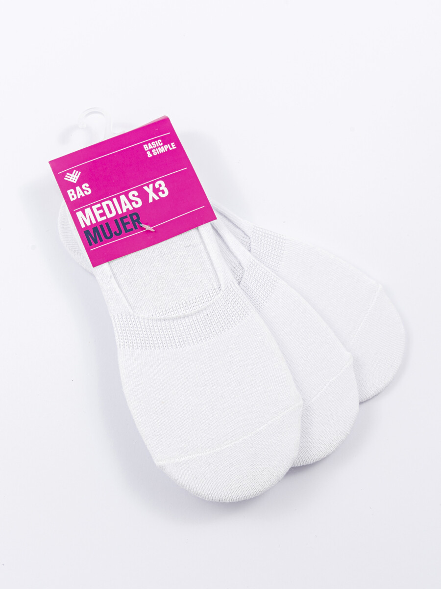 Media invisible - Pack X3 - Blanco 
