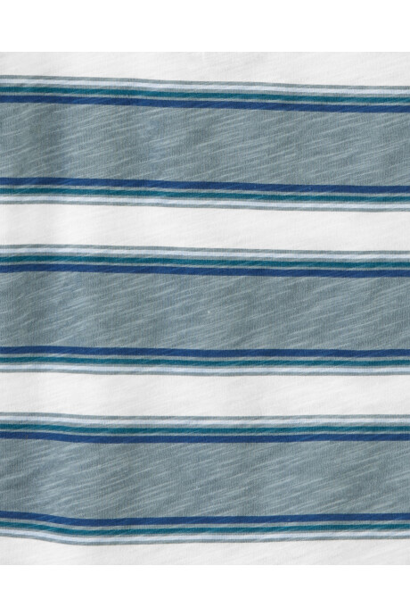 Remera de algodón con botones y diseño a rayas 0