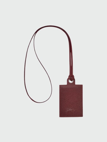 Longchamp -TARJETERO CON COLLAR LE PLIAGE Bordó