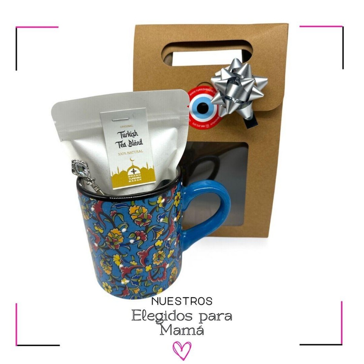 BOX TAZA + TÉ + CUCHARA - Azul 