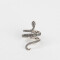 Anillos Medianos y Grandes Con vibora Anillo De Serpiente - Plateado Antique Silver