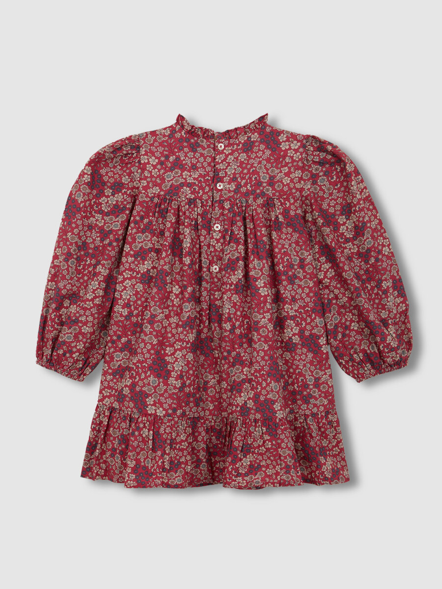 Vestido Con Estampado De Flores Rosa Maquillaje