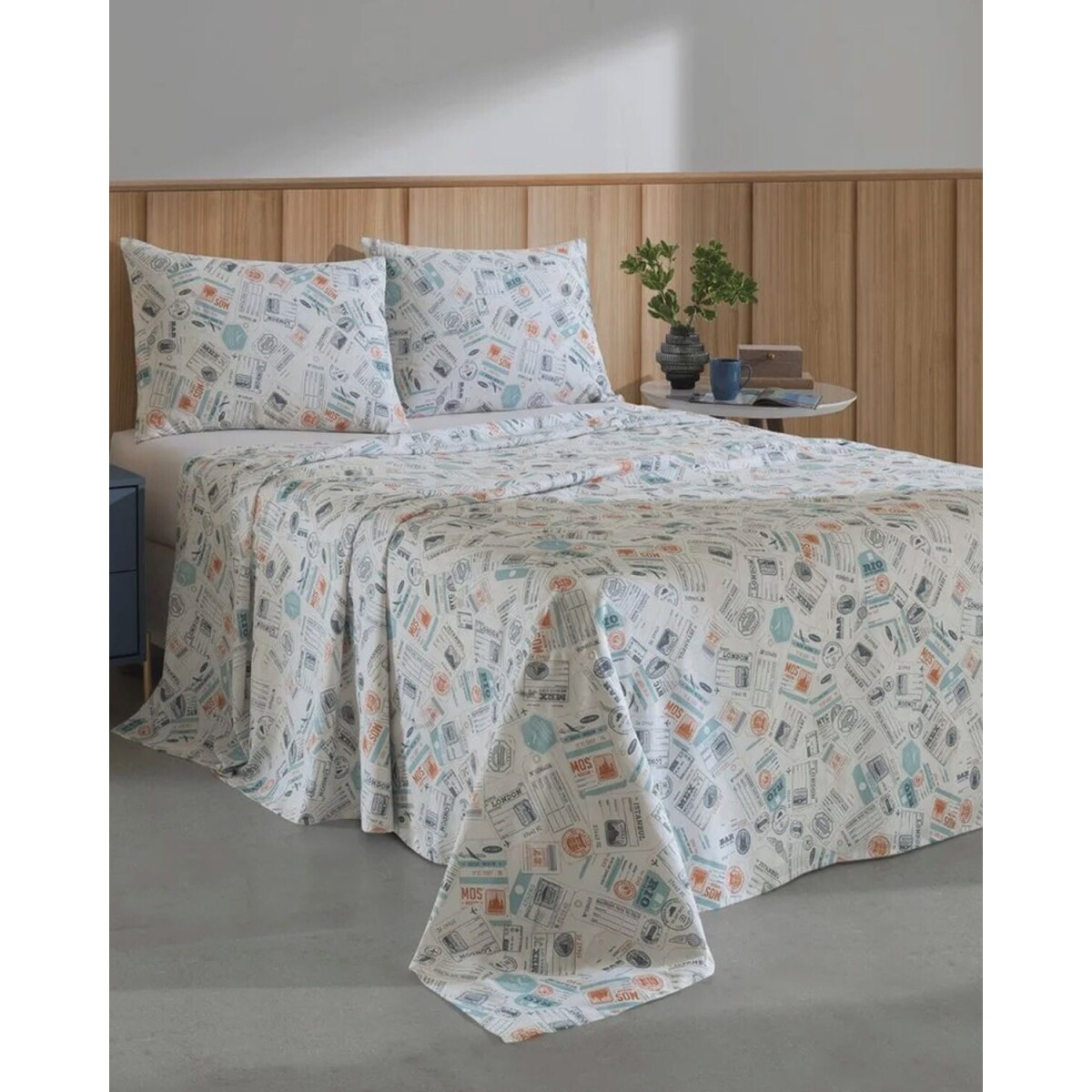 Juego de Sábanas Estampadas 1 Plaza Dohler Allegra 130 Hilos 100% Algodón 