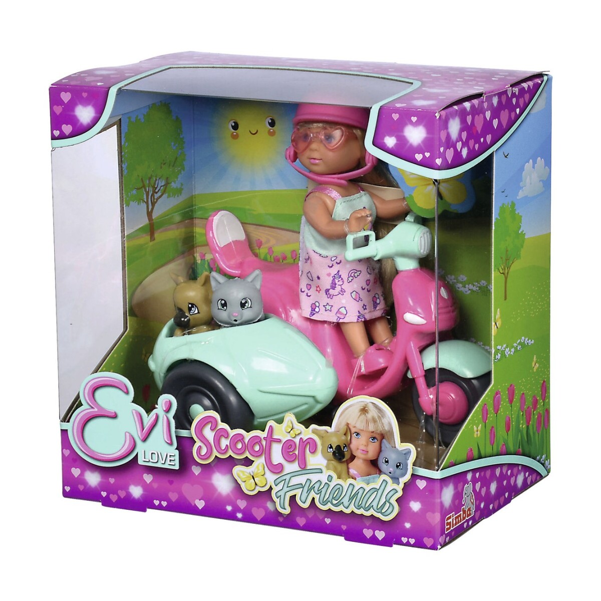 Set Muñeca Evi con Scooter y Mascotas 