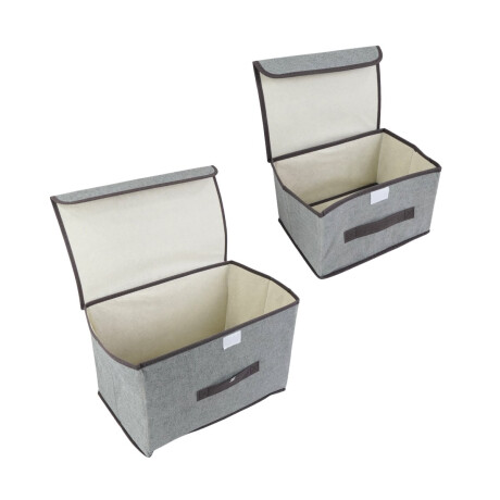 Set de 2 cajas organizadoras de tela y carton plegables Set de 2 cajas organizadoras de tela y carton plegables