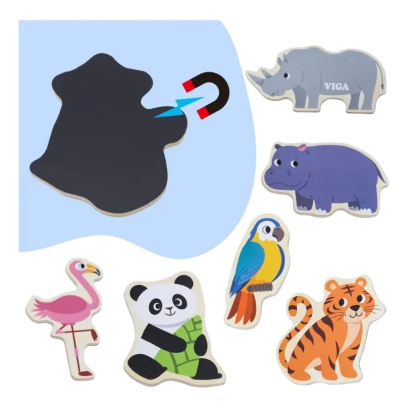 Juguete de Madera Animales Magnéticos Viga Juguete de Madera Animales Magnéticos Viga