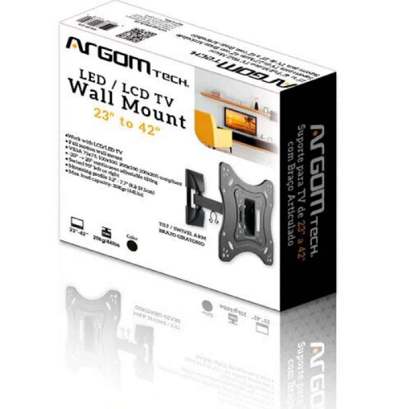 BASE DE TV ARGOM, FULL MOTION UN BRAZO 23"-42" 001