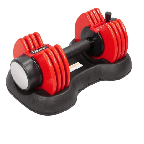 Mancuernas ajustable con base 12kg Rojo