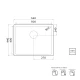 PILETA DE COCINA 50X40X20.5 ACERO INOXIDABLE DE PEGAR O SOBREMESADA 000