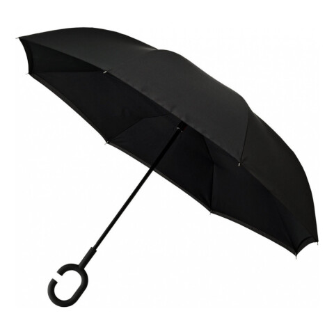 Paraguas Antiviento Inverso Invertido Doble Capa Auto Variante Color Negro