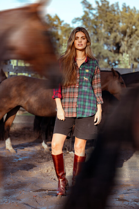 Charrúa Shirt Cuadrillé Verde / Habano