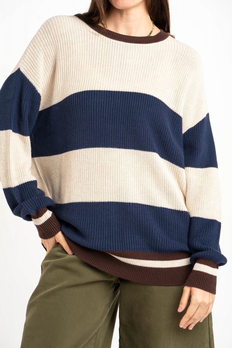 Sweater Rayado - Marino 