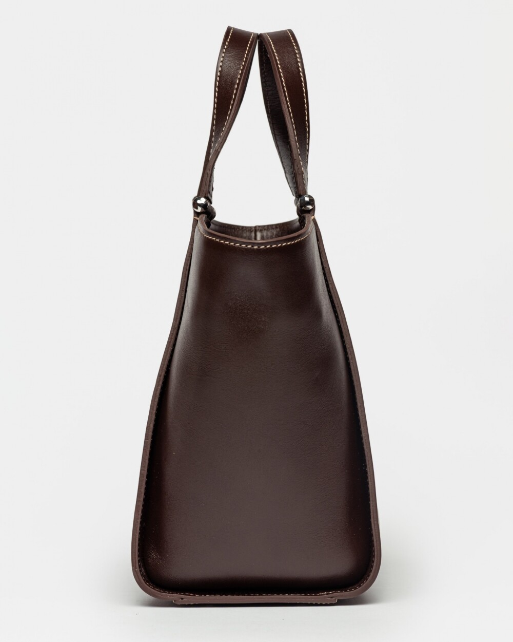 Cartera de mano Tess en cuero vaquita Chocolate