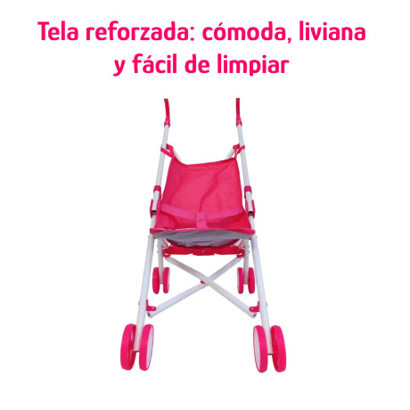 Cochecito Pleg Muñecas Estructura Metálica Tela Resistente Fucsia