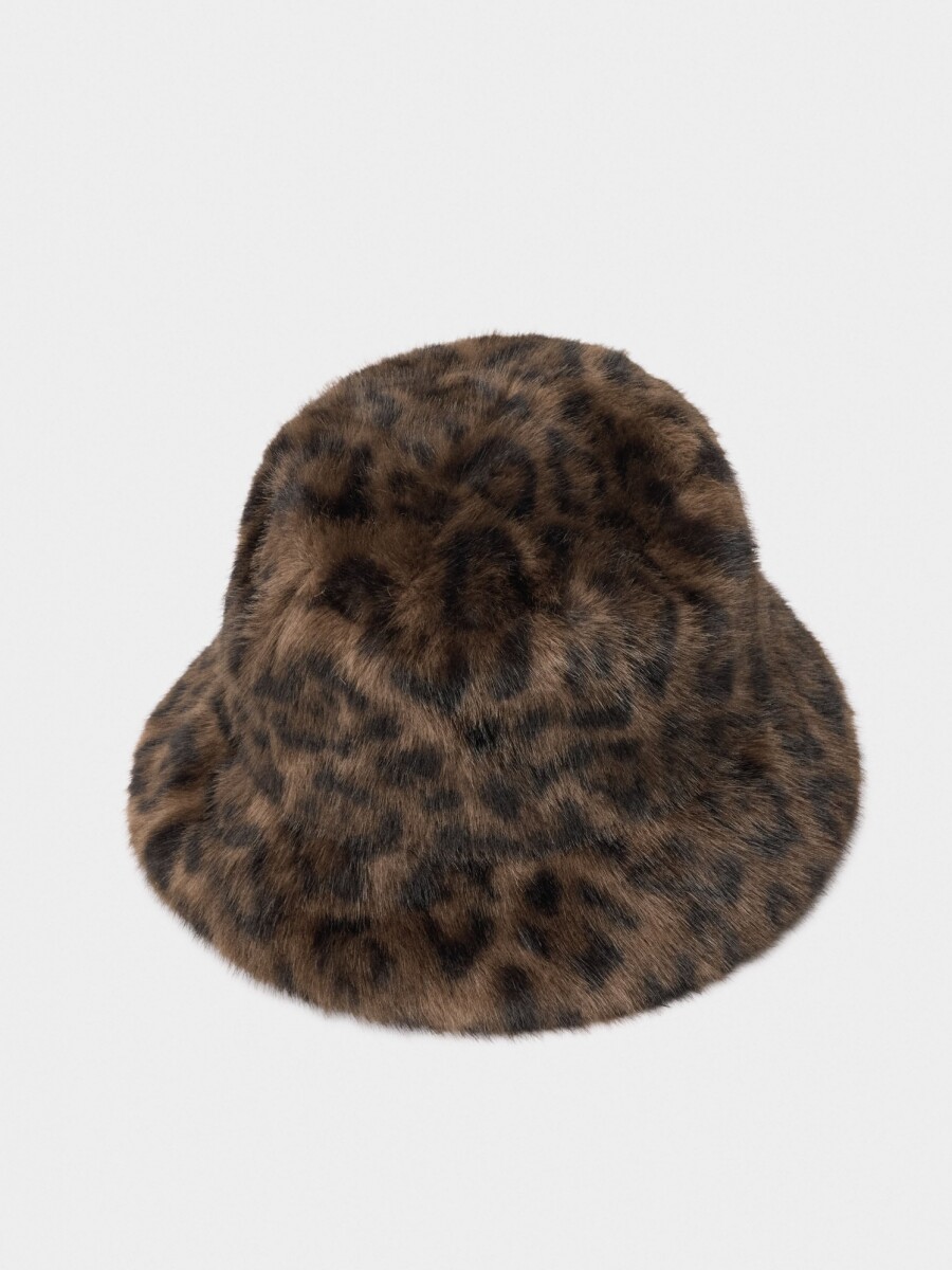 Sombrero Bucket Efecto Pelo Estampado Animal multicolor