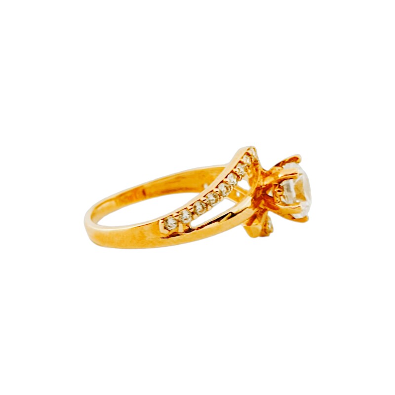 Anillo-Oro bajo-Piedra zirconia-AN8017 conpiedra