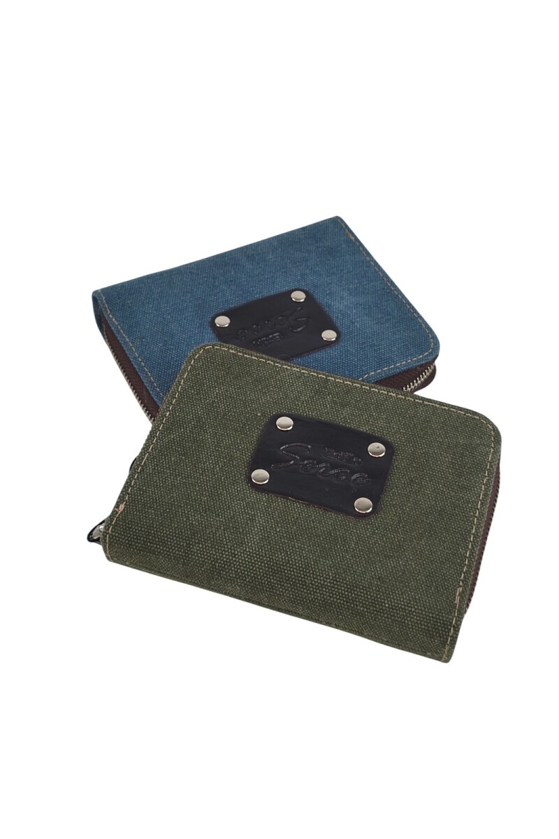 Monedero con cierre interior Azul