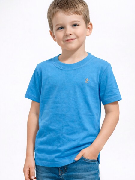 Remera Básica de Niños Celeste