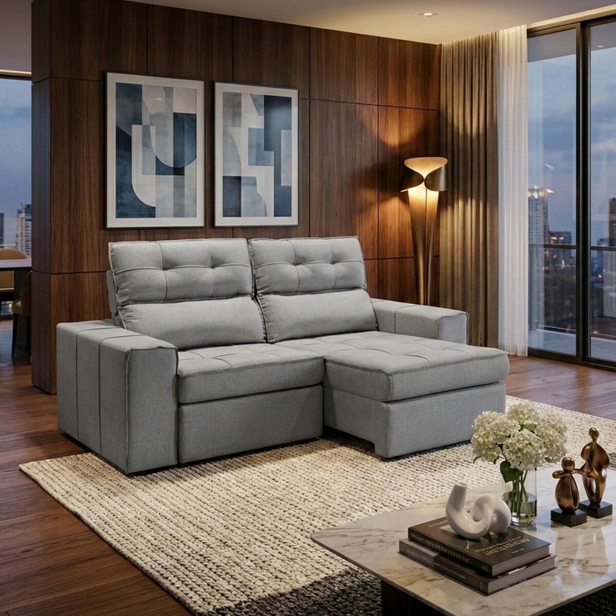 Sillón Cama Denton - 3 Cuerpos - Gris 