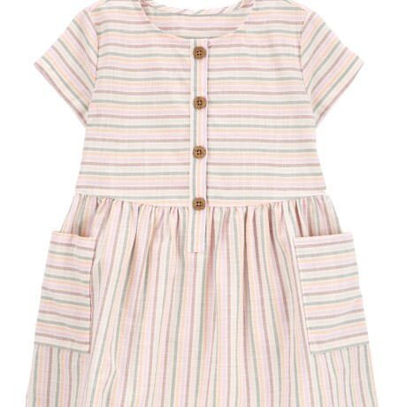 Vestido Carters Popelina Bolsillos a Rayas MULTICOLOR