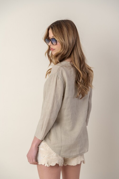 Camisa de Lino Beige