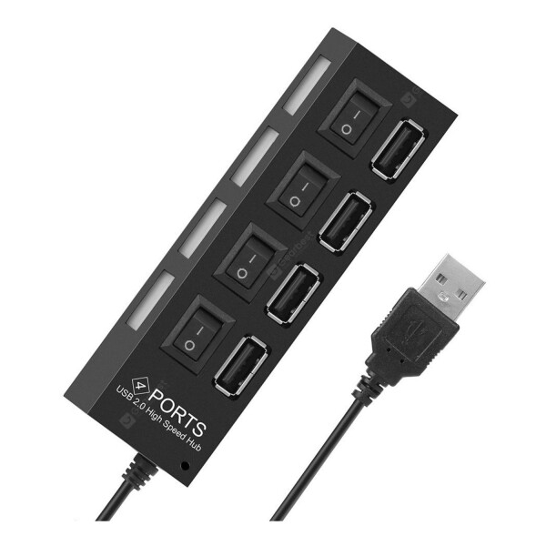 Hub Usb 2.0 Multiplicador De Puertos Usb X 4 Interruptor Led Hub Usb 2.0 Multiplicador De Puertos Usb X 4 Interruptor Led
