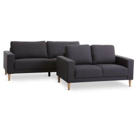 Sofa Egense 2 Cuerpos Tela Gris Oscuro