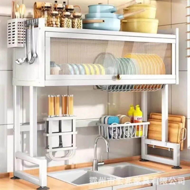 Escurridor de Vajilla Rack Lumax con Puerta 65x30x78cm Blanco