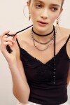 COLLAR BEADS LONG Negro
