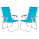 Set X 2 Sillas Altas Conforto Sannet Aluminio AZUL CLARO
