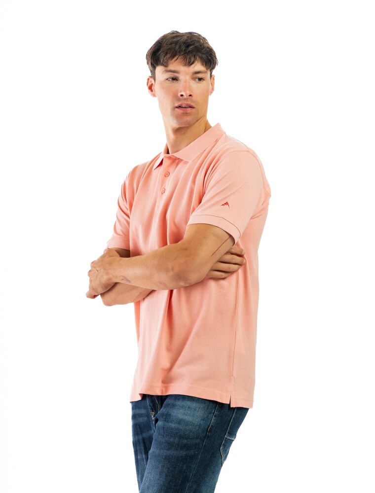 Remera Polo Algodón Coral