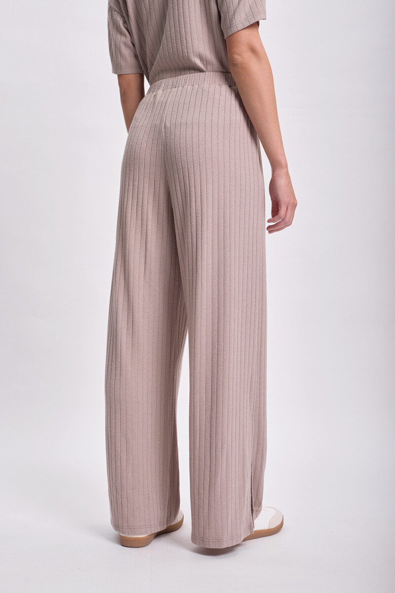 Pantalón ancho lanilla Taupe
