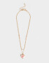Collares Cortos Con flores Collar Corto Con Dije De Relicario - Dorado