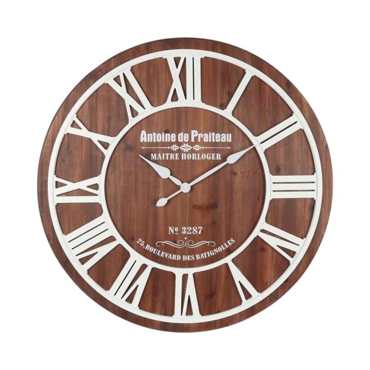 Reloj De Pared Mdf D68X68X43Cm - Numeros Romanos Blancos 