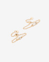 Sets Anillos Strass Anillo Set Flexible Metal Delicado - Dorado