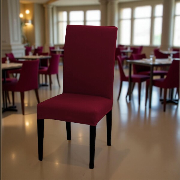 Funda Para Silla Comedor Cubre Asiento Elastizada Y Lavable Variante Color Bordó