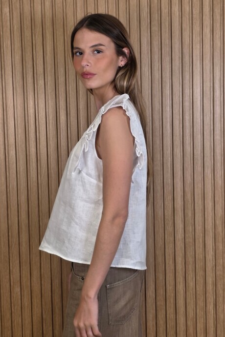 Musculosa Cata Puro Lino Blanco