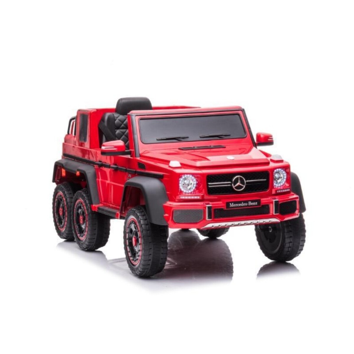 VEHICULO INFANTIL A BATERIA CAMIONETA MERCEDES BENZ G63 CON 6 RUEDAS ROJA 