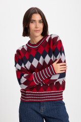 Sweater Escocesa Bordeaux