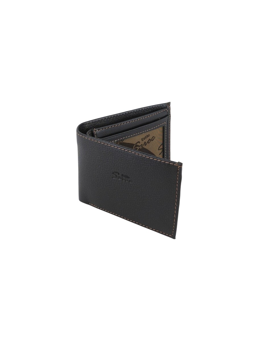 Billetera Clásica grande 100% Cuero - Negro 