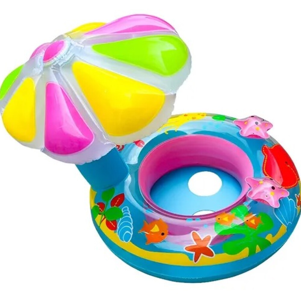 Flotador bebe pañal con techo sombrilla incorporada Flotador bebe pañal con techo sombrilla incorporada