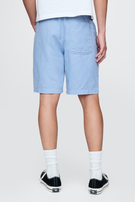 Short De Lino Con Elástico Hombre Blue Suede