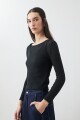 Remera doble capa texturizada negro