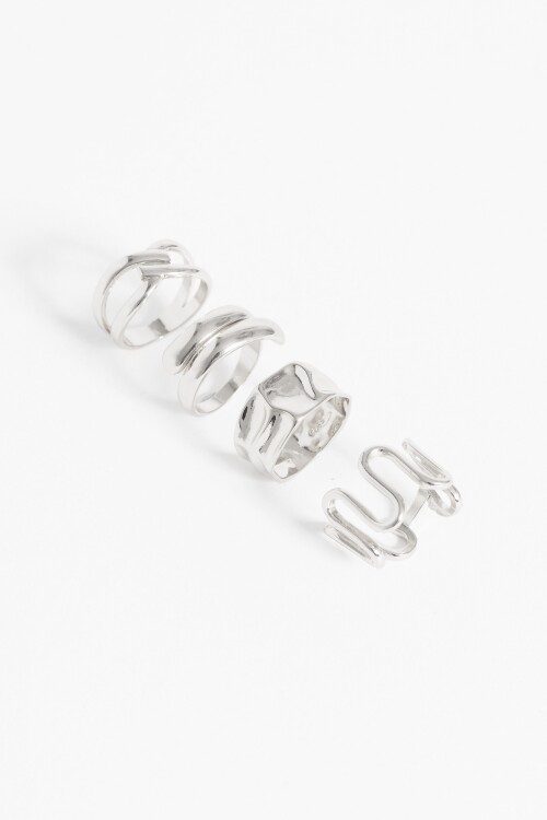 Set multiples anillos plateado