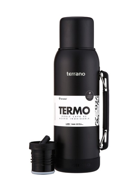 Set Acero 1Lt. Mate con Tapa Negro Opaco