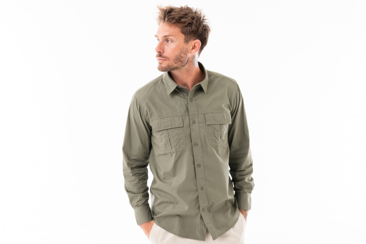 CAMISA HUNTER MANGA LARGA Verde Army