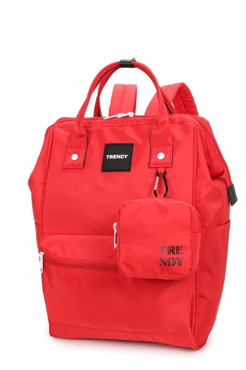 Mochila multicierres con monedero Rojo