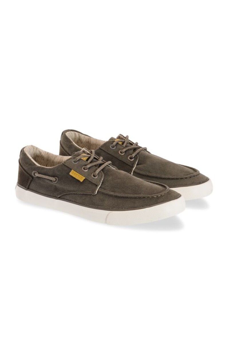 ZAPATO NÁUTICO EN CANVAS BICOLOR - Gris 
