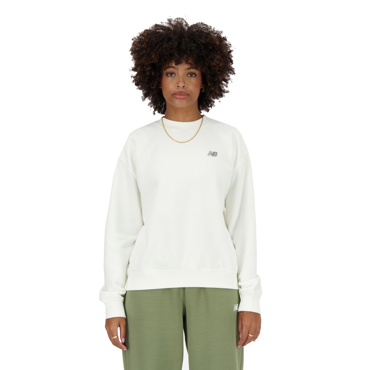 Buzo New Balance de Dama - FRENCH TERRY- WT41508SST - WHITE 