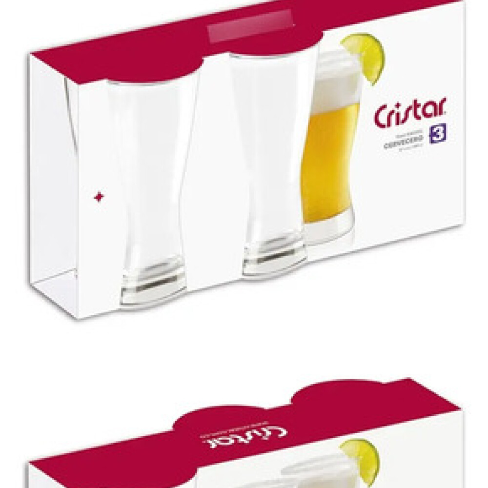 Set vasos pilsener cerveceros 390 ml CRISTAR Set vasos pilsener cerveceros 390 ml CRISTAR